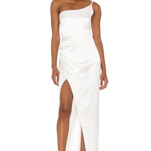 REVOLVE NOOKIE WHITE ONE SHOULDER GRACE GOWN